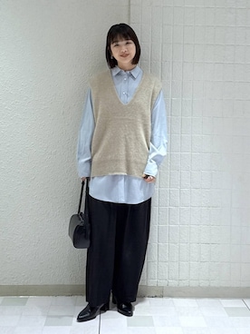 「アイテム（シャツワンピース）」を使った、yoshiさん（レディース・164cm）の秋コーディネート