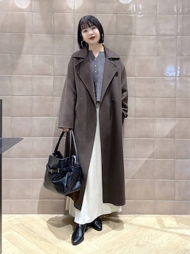 「アイテム（ステンカラーコート）」を使った、yoshiさん（レディース・164cm）の秋コーディネート