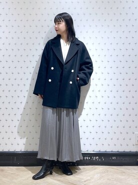 「A part by（アパートバイ）のアイテム（チェスターコート）」を使った、yoshiさん（レディース・164cm）の冬コーディネート
