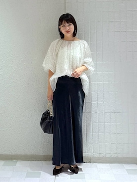 「ロングスカート」｜「アイテム（シャツ/ブラウス）」を使った、yoshiさん（レディース・164cm・30代）の秋コーディネート