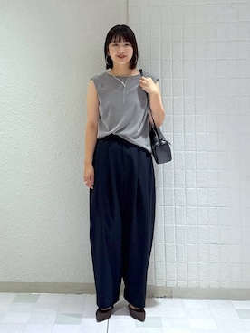 「A part by（アパートバイ）のウェーブバーネックレス（ネックレス）」を使った、yoshiさん（レディース・164cm・30代）の夏コーディネート
