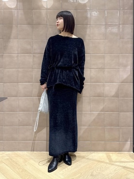 「体型カバー」｜「アイテム（アクセサリー）」を使った、yoshiさん（レディース・164cm）の冬コーディネート