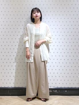 「ラップパンツ」｜「アイテム（スラックス）」を使った、yoshiさん（レディース・164cm）の夏コーディネート