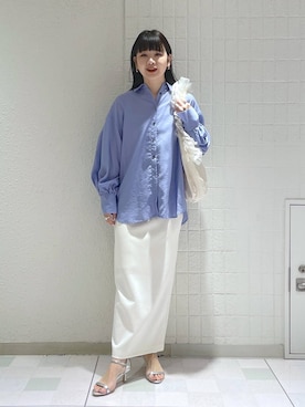 「A part by（アパートバイ）のチュールハンドルトート（ショルダーバッグ）」を使った、yoshiさん（レディース・164cm）の春コーディネート