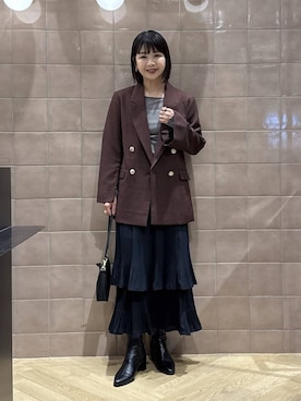 「アイテム（テーラードジャケット）」を使った、yoshiさん（レディース・164cm・30代）の秋コーディネート