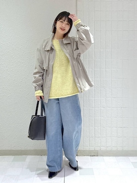 「A part by（アパートバイ）のApbコクーンデニムパンツ≪追加3≫（デニムパンツ）」を使った、yoshiさん（レディース・164cm）の冬コーディネート