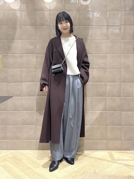 「アイテム（チェスターコート）」を使った、yoshiさん（レディース・164cm・30代）の秋コーディネート