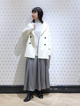 「A part by（アパートバイ）のアイテム（チェスターコート）」を使った、yoshiさん（レディース・164cm）の冬コーディネート