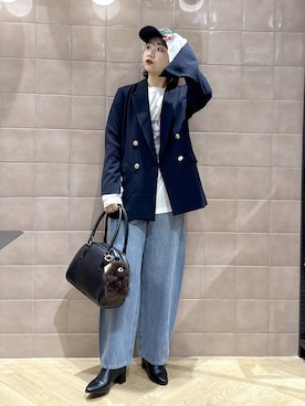 「SNAP_apart by lowrys」｜「アイテム（帽子）」を使った、yoshiさん（レディース・164cm）の秋コーディネート