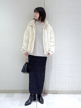 「A part by（アパートバイ）のアイテム（ブルゾン）」を使った、yoshiさん（レディース・164cm）の冬コーディネート