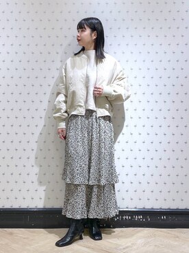 「A part by（アパートバイ）のアイテム（MA-1）」を使った、yoshiさん（レディース・164cm）の冬コーディネート
