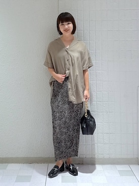 「アイテム（ローファー）」を使った、yoshiさん（レディース・164cm・30代）の夏コーディネート