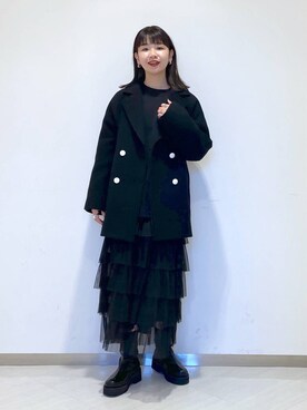 「A part by（アパートバイ）のアイテム（チェスターコート）」を使った、yoshiさん（レディース・164cm）の冬コーディネート
