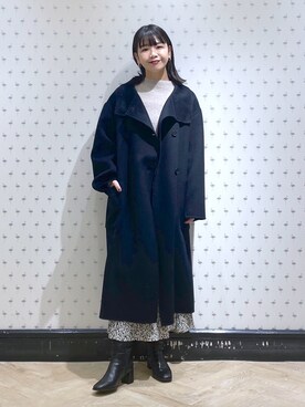 「A part by（アパートバイ）のアイテム（ノーカラーコート）」を使った、yoshiさん（レディース・164cm）の秋コーディネート