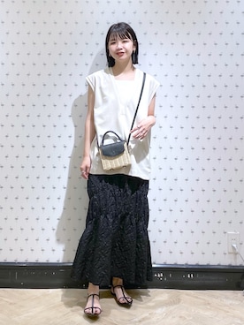「ラタンバッグ」｜yoshiさん（レディース・164cm）の夏コーディネート