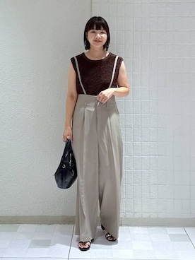 「アイテム（ニット/セーター）」を使った、yoshiさん（レディース・164cm・30代）の夏コーディネート