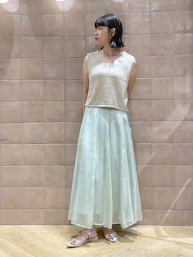 「アイテム（ニット/セーター）」を使った、yoshiさん（レディース・164cm・30代）の夏コーディネート