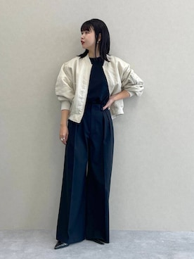 「A part by（アパートバイ）のアイテム（MA-1）」を使った、yoshiさん（レディース・164cm）の冬コーディネート