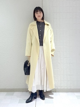 「アイテム（ステンカラーコート）」を使った、yoshiさん（レディース・164cm・30代）の冬コーディネート