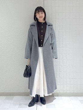 「アイテム（ステンカラーコート）」を使った、yoshiさん（レディース・164cm・30代）の冬コーディネート