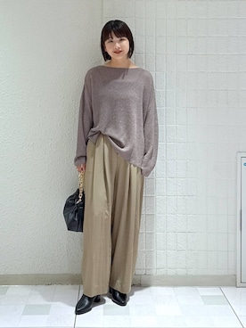 「アイテム（スラックス）」を使った、yoshiさん（レディース・164cm・30代）の秋コーディネート