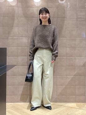 「A part by（アパートバイ）のシャギーニットプルオーバー（ニット/セーター）」を使った、yoshiさん（レディース・164cm）の冬コーディネート