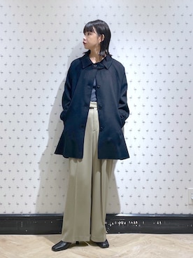 「秋」｜「アイテム（ステンカラーコート）」を使った、yoshiさん（レディース・164cm）の秋コーディネート