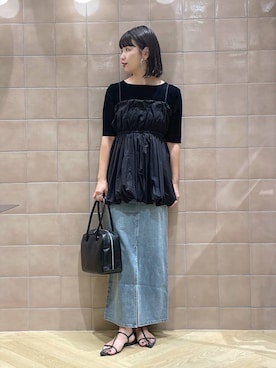 「ロングヘア」｜「アイテム（サンダル）」を使った、yoshiさん（レディース・164cm）の夏コーディネート