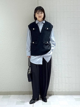 「アイテム（シャツワンピース）」を使った、yoshiさん（レディース・164cm）の秋コーディネート