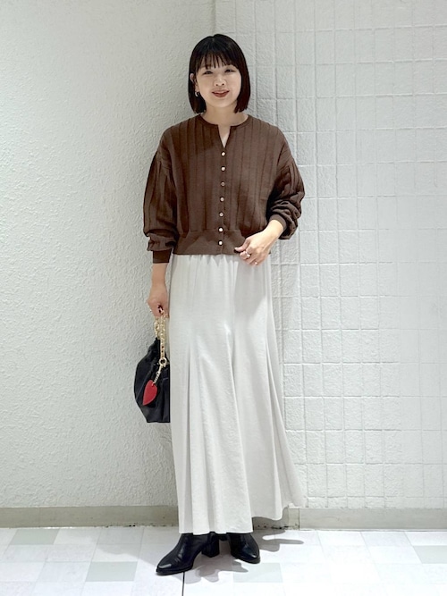 美品　アドーア　フレアジレ　38 茶系 水越みさとさんコラボ ]セミフレアスカート [M3815] - レディース