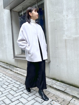 「A part by（アパートバイ）のアイテム（ノーカラーコート）」を使った、yoshiさん（レディース・164cm）の秋コーディネート
