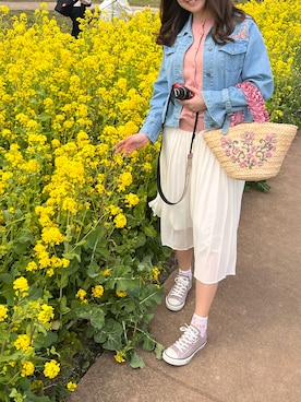 「アイテム（デニムジャケット）」を使った、mmさん（レディース・168cm・20代）の秋コーディネート