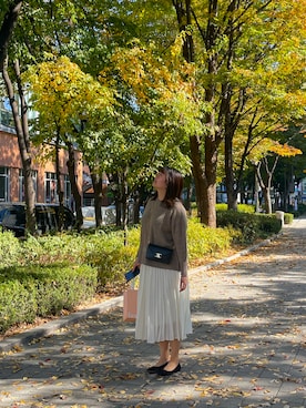 「CELINE（セリーヌ）のアイテム（ショルダーバッグ）」を使った、mmさん（レディース・168cm）の秋コーディネート