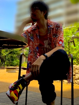 「Deviluse（Deviluse）のアイテム（トップス）」を使った、HxTxKさん（メンズ・164cm）の夏コーディネート