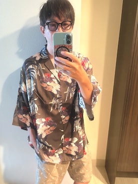 「アイテム（メガネ）」を使った、HxTxKさん（メンズ・164cm）の夏コーディネート