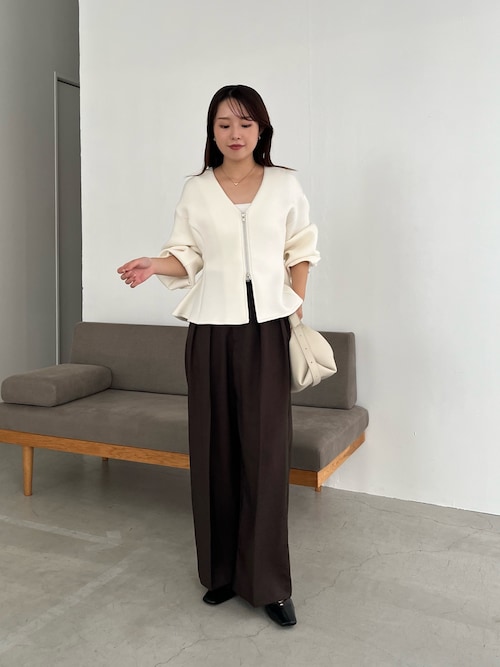 ペプラムジップカーディガン（カーディガン/ボレロ