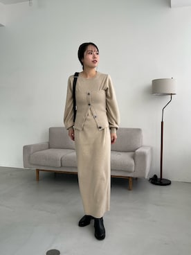 「マイベストコーデ2024」｜「アイテム（ワンピース/ドレス）」を使った、mami_lemageさん（レディース・158cm）の冬コーディネート