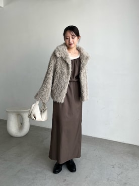 「アイテム（その他アウター）」を使った、mami_lemageさん（レディース・158cm）の秋コーディネート