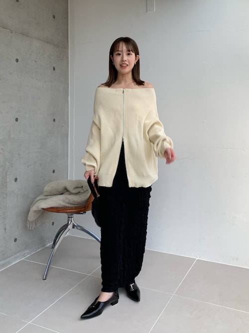CAPRICIEUX LE'MAGE Wジップボートネックニット（CAPRICIEUX LE