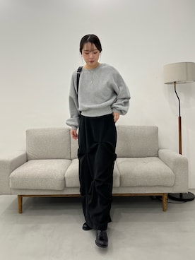 「CAPRICIEUX LE'MAGE（カプリシューレマージュ）のリブ切替ショートブーツ（パンプス）」を使った、mami_lemageさん（レディース・158cm）の冬コーディネート