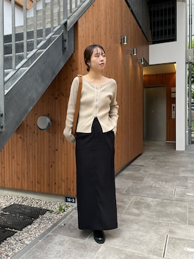 「アイテム（ニット/セーター）」を使った、mami_lemageさん（レディース・158cm）の冬コーディネート
