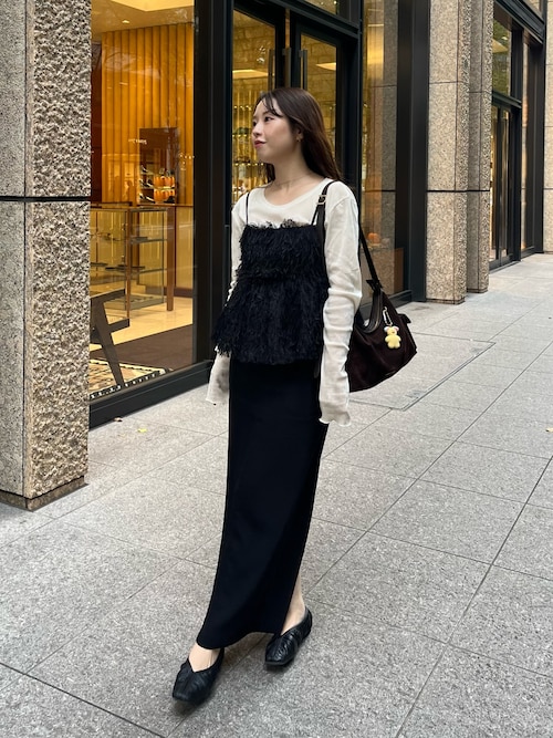 anuke（アンヌーク） キャミソール Backopen Feather Camisole