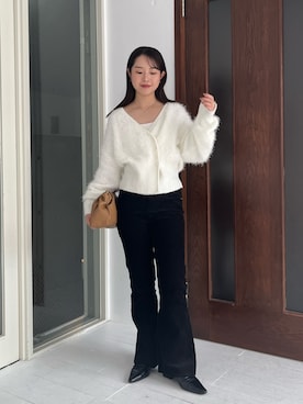 「アイテム（ショルダーバッグ、イエロー系）」を使った、mami_lemageさん（レディース・158cm）の秋コーディネート