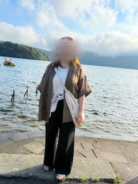 「ママコーデ」｜「アイテム（ジャケット/アウター）」を使った、Naさん（レディース・154cm）の夏コーディネート