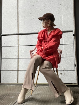 「REZOY（リゾイ）のアイテム（ブーツ）」を使った、R&E_REZOY本部staffさん（レディース・162cm）の夏コーディネート