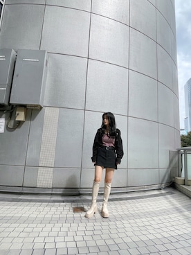 「R&E（アールアンドイー）のアイテム」を使った、R&E_REZOY本部staffさん（レディース・158cm）の秋コーディネート