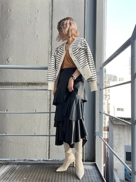「REZOY（リゾイ）のアイテム（ブーツ）」を使った、R&E_REZOY本部staffさん（レディース・162cm）の秋コーディネート