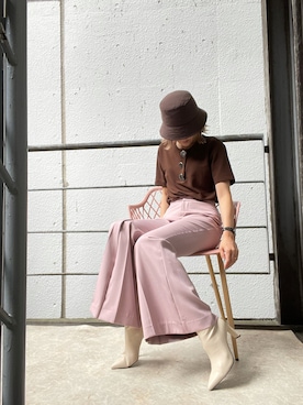 「REZOY（リゾイ）のアイテム（ブーツ）」を使った、R&E_REZOY本部staffさん（レディース・162cm）の秋コーディネート