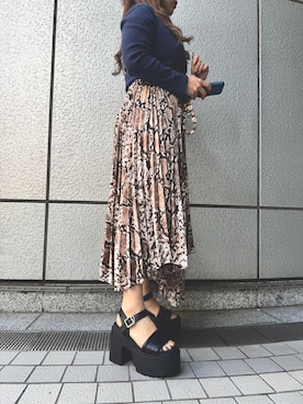 「R&E（アールアンドイー）のアイテム」を使った、R&E_REZOY本部staffさん（レディース・153cm）の春コーディネート