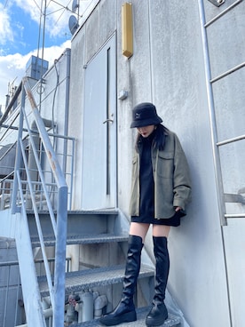 「REZOY（リゾイ）のアイテム（ブーツ）」を使った、R&E_REZOY本部staffさん（レディース・158cm）の秋コーディネート